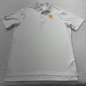 Peter Millar Summer Comfort Mens Large White Golf Polo Roosevelt Road Specialty